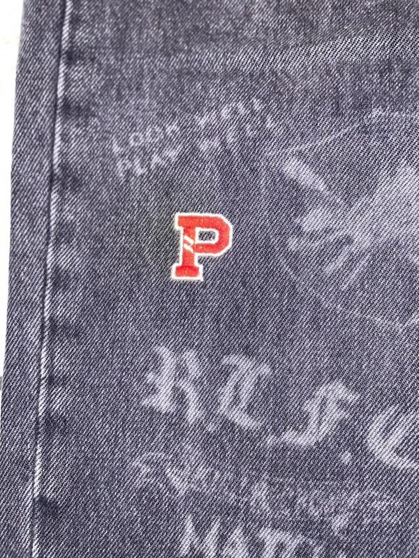Polo Men’s Big & Tall 50 Black Charcoal Wash Graphic Straight Denim Jeans