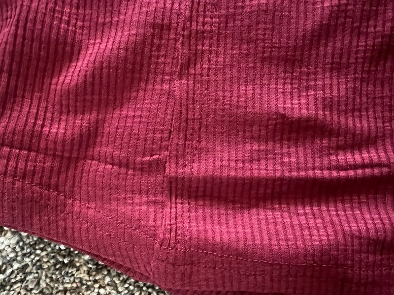 Womens Ribbed Knit Henley Top Medium Burgundy Long Sleeve Stretch Casual Shirt gallery