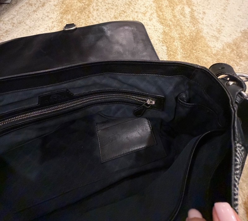 Ghurka herringbone leather and tweed messenger bag crossbody laptop satchel gallery