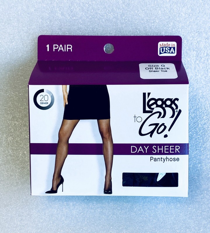 Lot Of 25 New - L'eggs to Go! Day Sheer Pantyhose - Size Q - Off Black Sheer Toe gallery