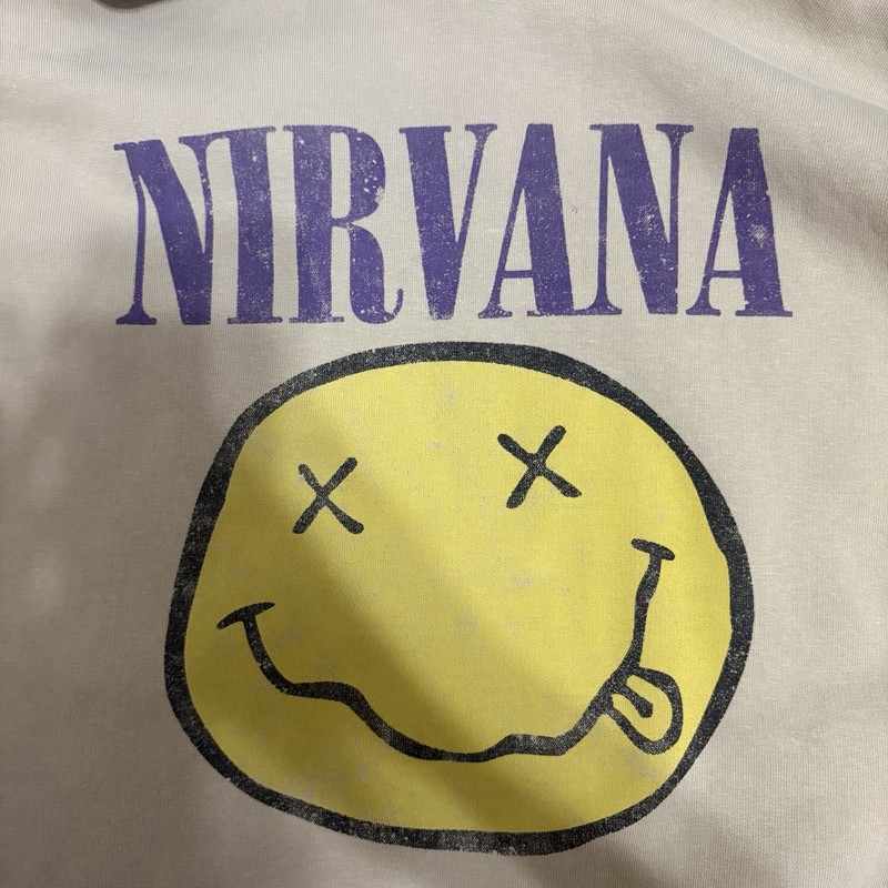 ZARA Boys Nirvana Band Graphic Print Pullover Hoodie Beige 13-14 (CM 164) gallery
