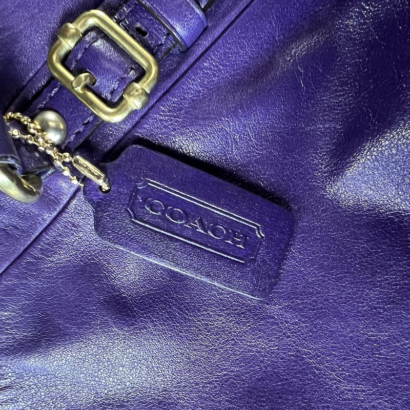 Coach Satchel Bag Womens Purple Leather Madison Sophia Top Handle Zip gallery