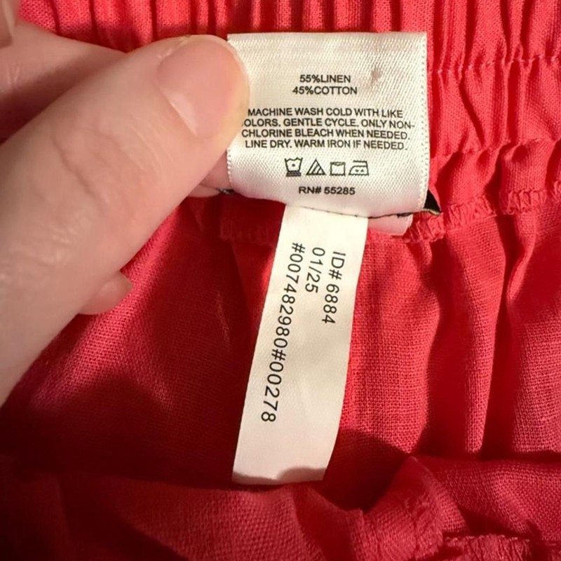 NWOT Express Pink Linen Wide Leg Pants, size Medium short gallery