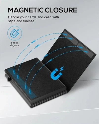 Mens Wallet Card Holder Slim Minimalist Wallet for Men Pop Up RFID Blocking gallery