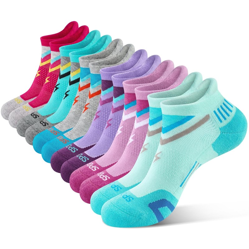 Womens Ankle Running Socks Low Cut Athletic Cushioned Cotton Moisture Wicking