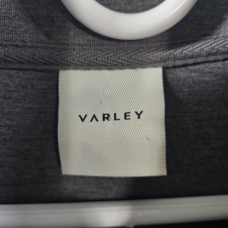 Varley Anset Jacket Grey Lightweight Doubleface Belted Snap Front Womens Large gallery