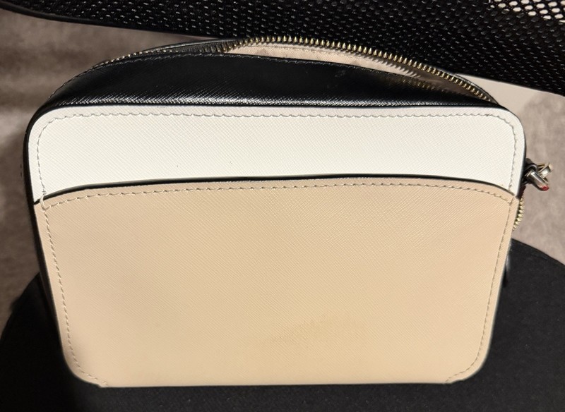 kate spade new york Colorblock Black Beige White Zip Small Crossbody, Strap gallery