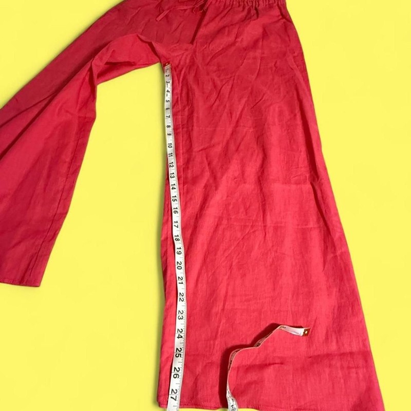 NWOT Express Pink Linen Wide Leg Pants, size Medium short gallery