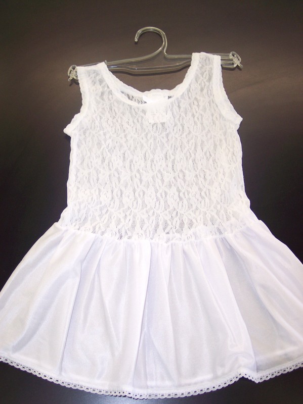 Girls JC Collection White Nylon Stretch Lace Slip Sizes 2T – 16