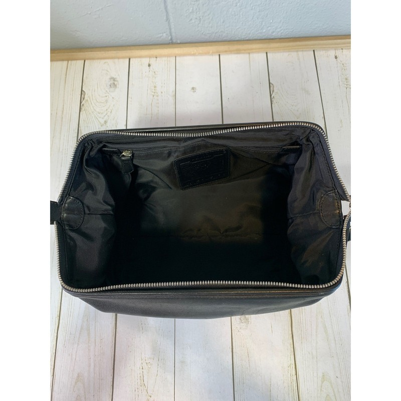 Coach Vintage Black Leather Travel Dopp Kit Toiletry Bag J8S-5406 gallery