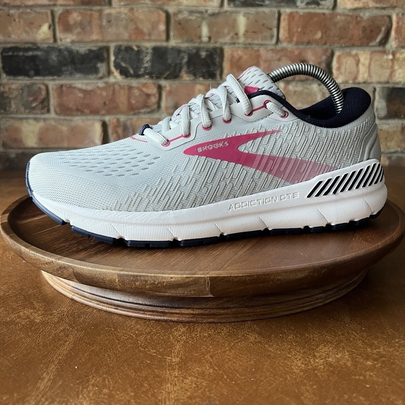 Brooks Addiction GTS 15 Supportive Running Womens 10.5 AA Gray Pink Shoes