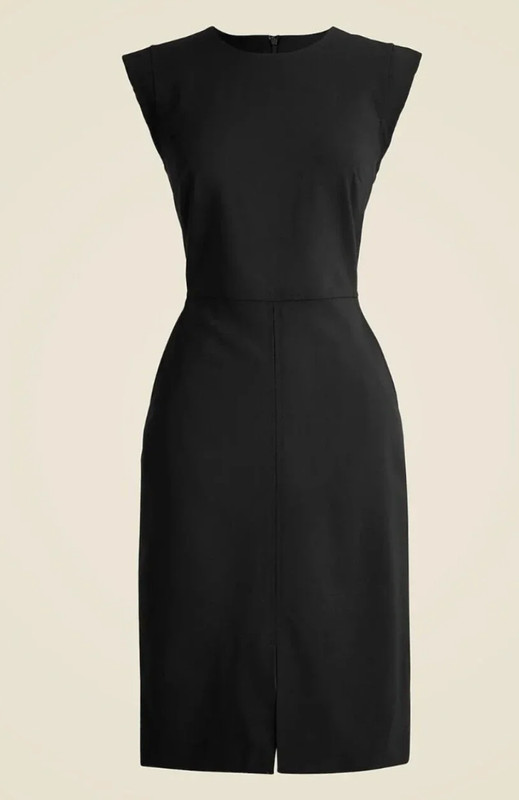 J.Crew Wool Dress Italian Four Season size 16 Black Holiday Classic Office