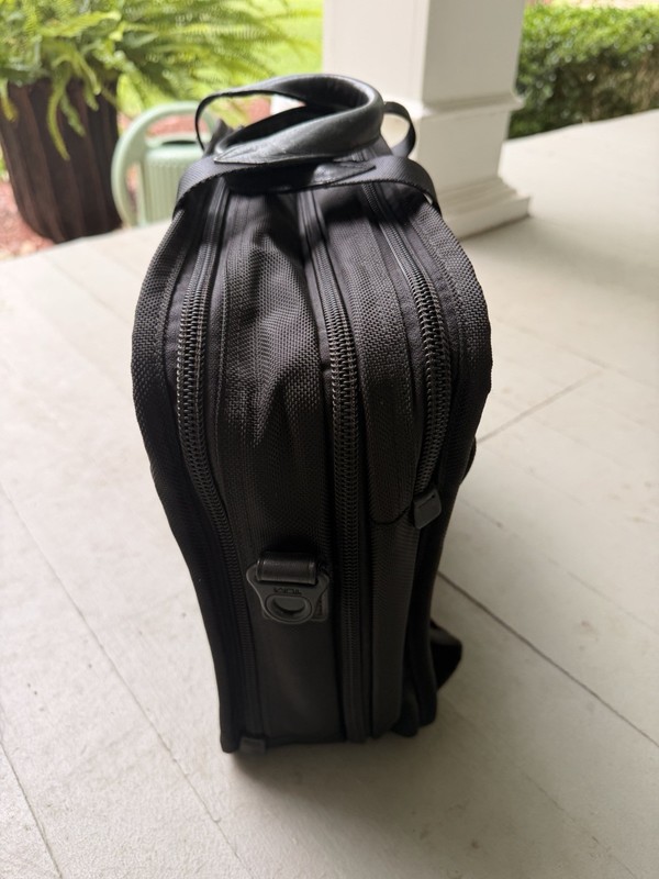 TUMI Alpha Expandable Organizer Laptop Briefcase Black W/ Shoulder Strap gallery