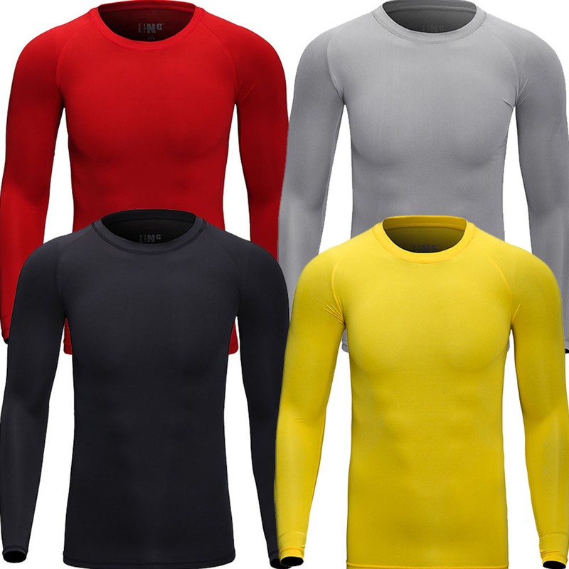 Compression Shirt Long Sleeve Thermal Undershirt Sports Base Layer for Men Woman gallery