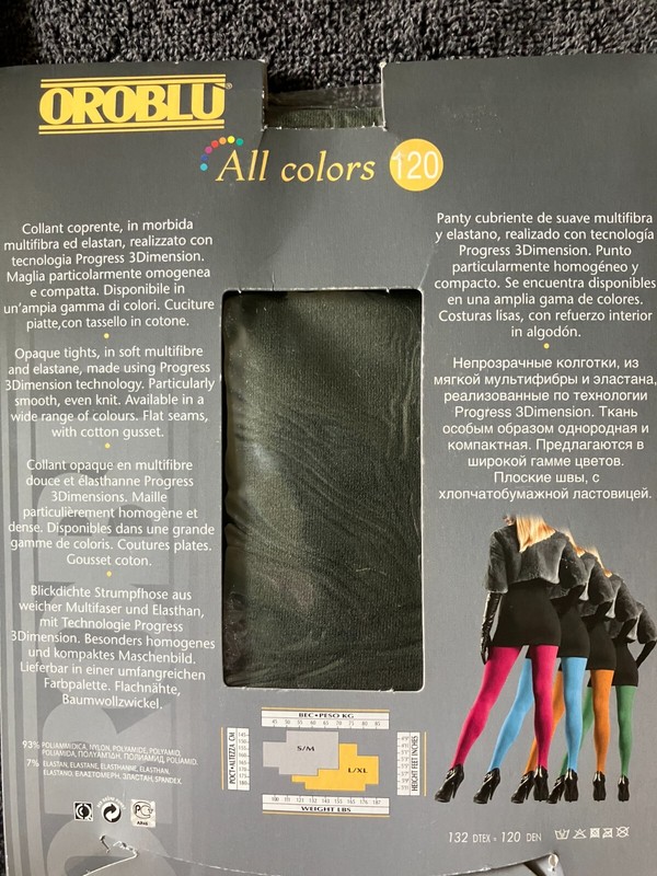 Oroblu All Colors 120 denier Opaque tights L / XL Green Italy gallery