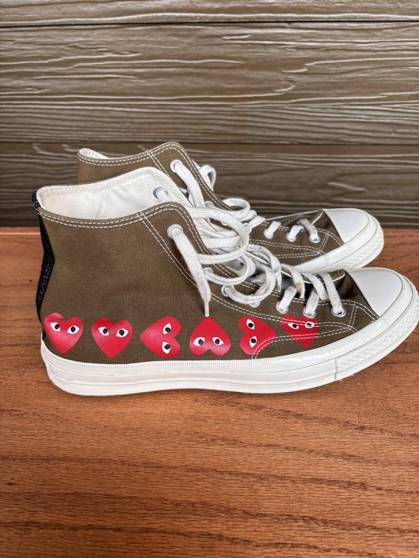 Converse x Comme des Garçons PLAY Chuck Taylor All Star High Top Olive Heart