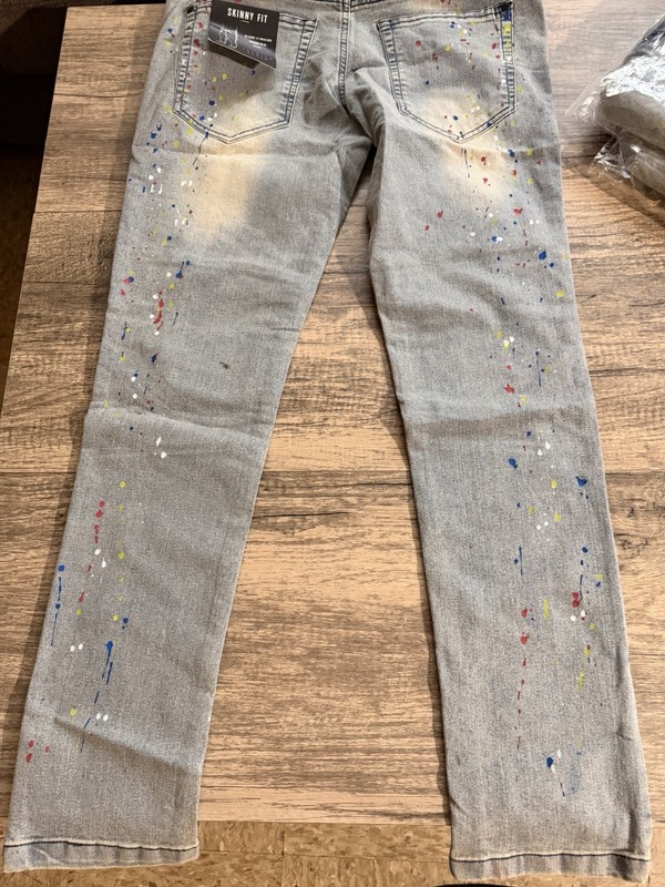 Ministry of Fashion Men’s Skinny Jeans Light Indigo Distressed Denim 5-Pocket gallery