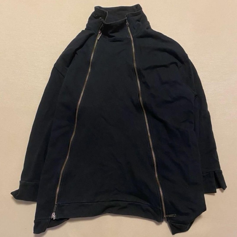 NOT CONVENTIONAL Double Zip High Neck Sweatshirt Black Free Size