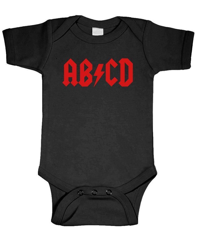 ABCD – rock parody spelling joke – Unisex Cotton Romper Baby Bodysuit
