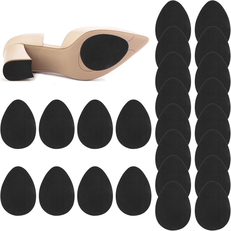 PEASUG 24Pcs Anti Slip Shoe Grips on Bottom of Shoes, Premium Self Black