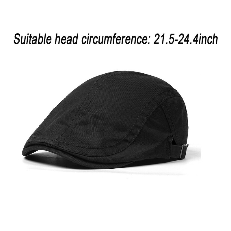 Men Solid Cotton Gatsby Cap Golf Driving Flat Cabbie Newsboy Sun Beret Ivy Hat gallery