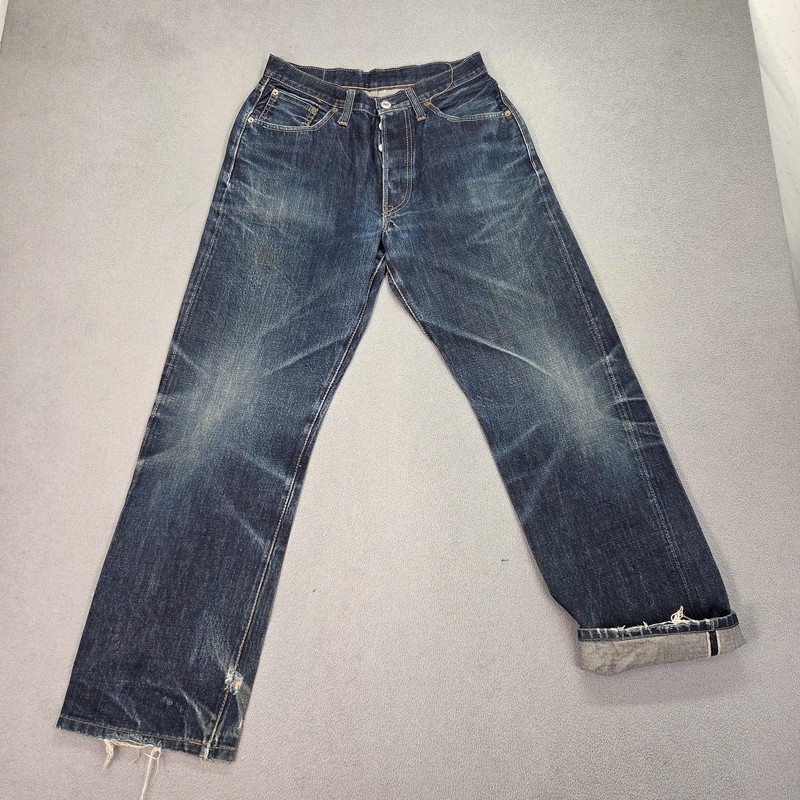 Japanese Selvedge Jeans Mens Whiskers Honeycomb Thrashed Destroyed Fits 26×29