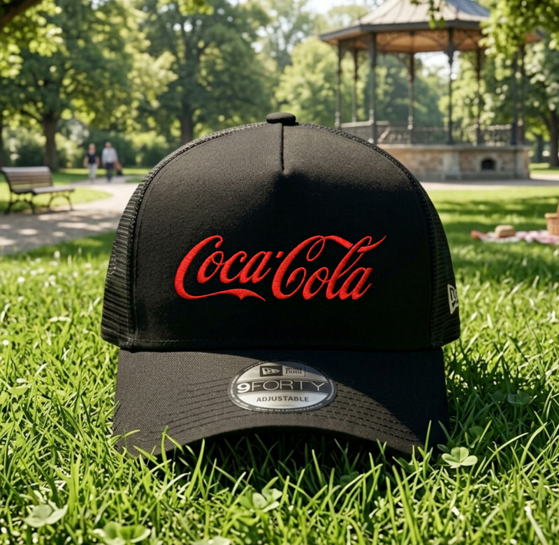 Coca-Cola Embroidered Trucker Hat Snapback Mesh Baseball Cap Men Adjustable