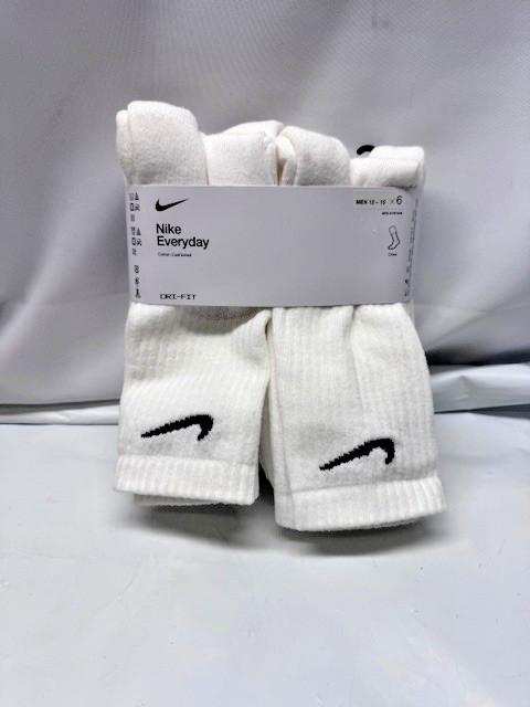 Nike Everyday Plus Cushion Drifit Crew Socks MEN’S 12-15-WHITE*New