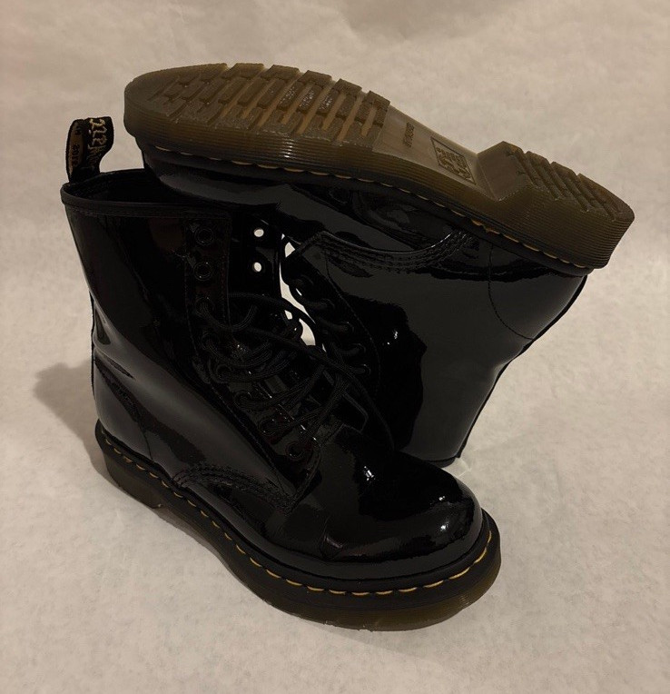 Dr. Martens 1460 Black Patent Leather Lace-Up Ankle Boots Women’s US 8 EU 39