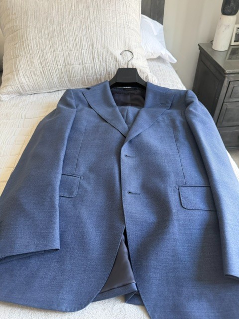 SuitSupply Havana Fit 42R Mid Blue Wool Suit – Preowned, Excellent – Final Sale gallery