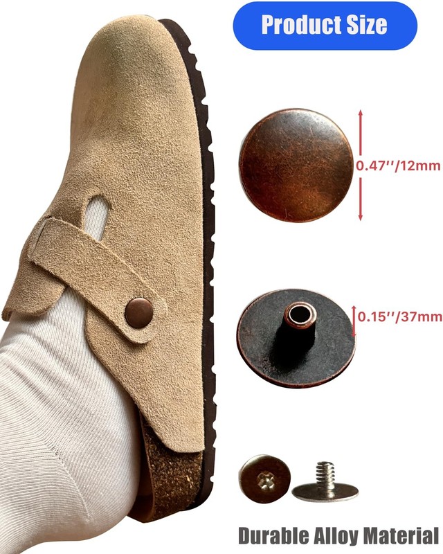 Lopau Replacement Rivets for Birkenstock, 6 Sets Clogs Button Rivet Bronze gallery
