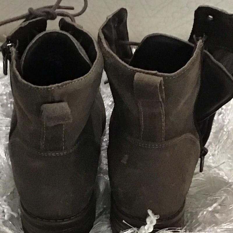 Taos Boot Camp Brown Leather Ankle Combat Boots Lace-Up Zip/soft lining sz. 9 gallery