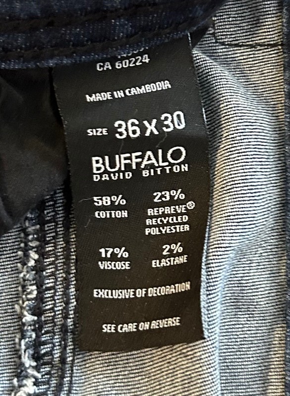 Buffalo David Bitton Mens Jeans Adam 36x30 Blue Slim Stretch gallery