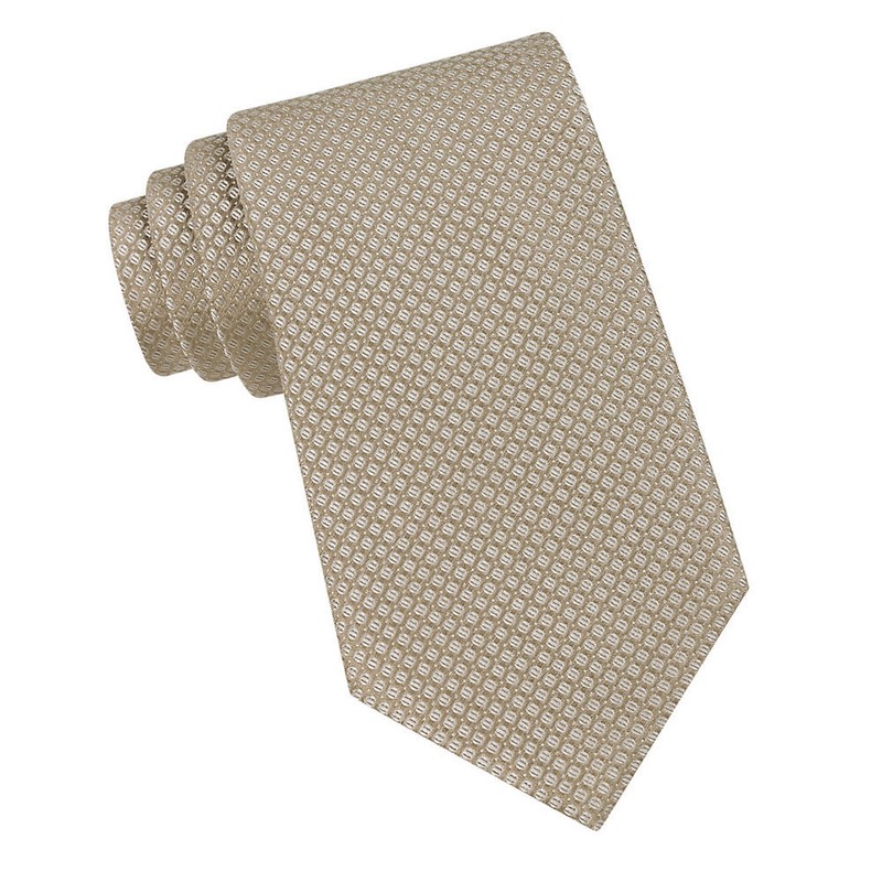 $125 Calvin Klein Men Beige Skinny Slim Dress Neck Tie Classic Silk Necktie 58x3