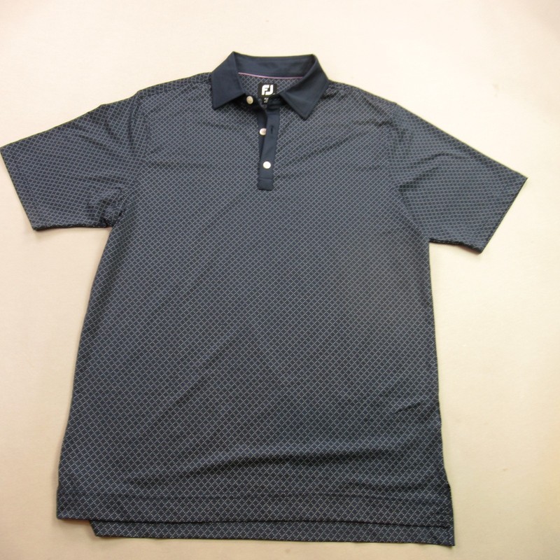eFootjoy Shirt Mens MediuShort Sleeve Golf Polo Casual Lightweight Blue