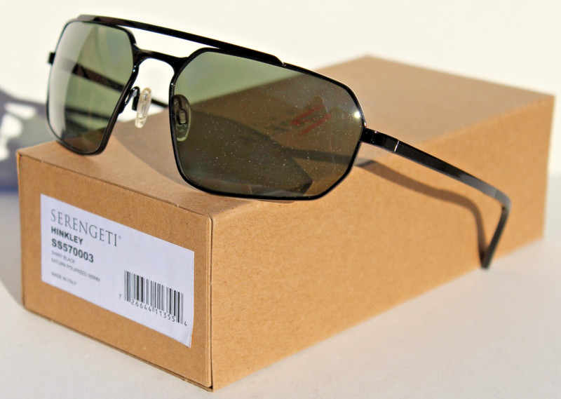 SERENGETI Hinkley POLARIZED Sunglasses Shiny Black/Saturn 555nm SS570003 NEW gallery