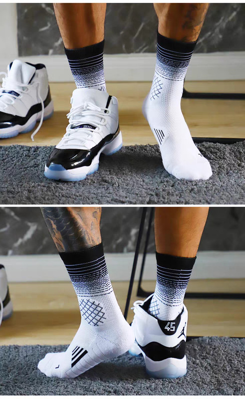 5 Packs Men's Sport socks Crew Athletic Socks Running Calf Socks Gradient Color gallery