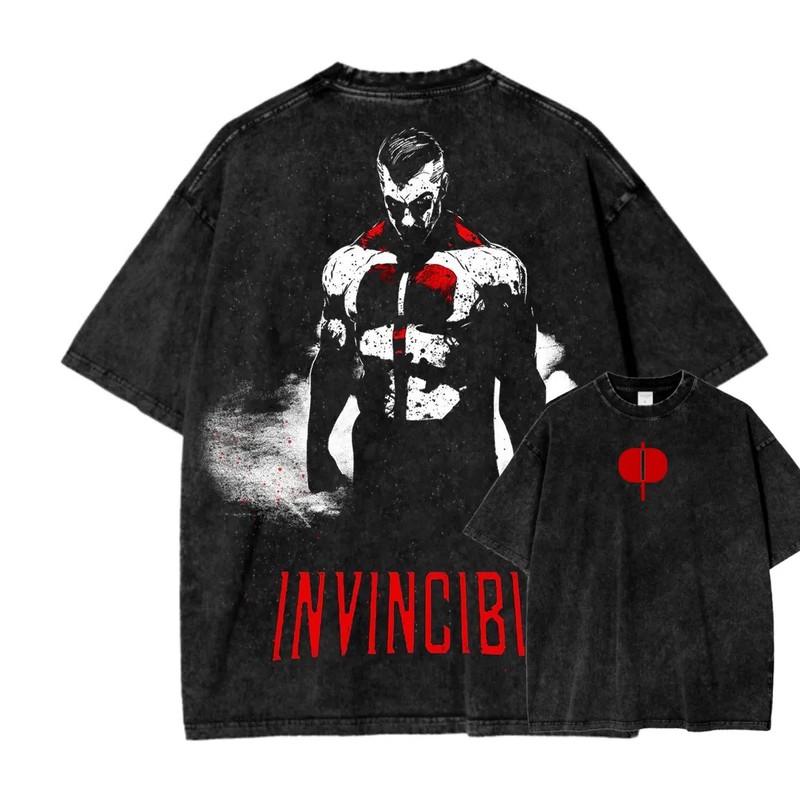 Invincible Vintage Comic Superhero Graphic T Shirt Streetwear Tee