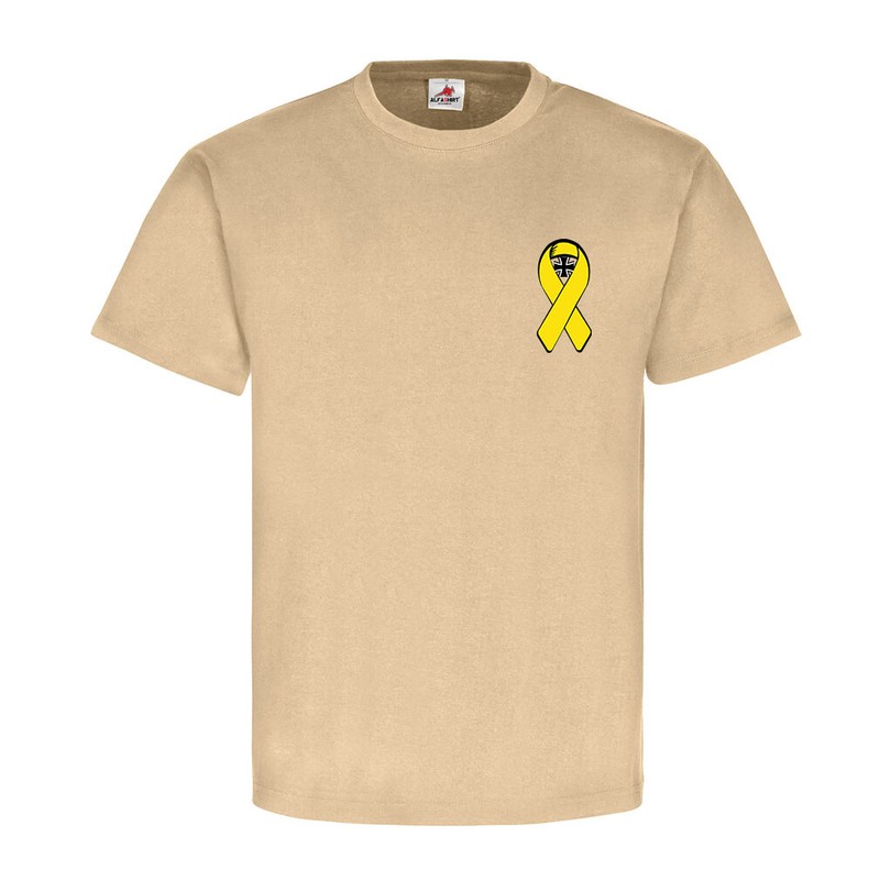 Yellow bow with Bundeswehr cross EK BW solidarity with our – T Shirt #5443