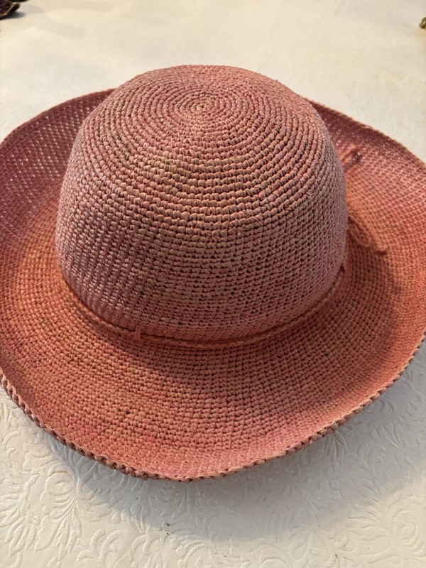 Jaden Rael Madagascar Natural Raffia Peach Hat Size Medium gallery