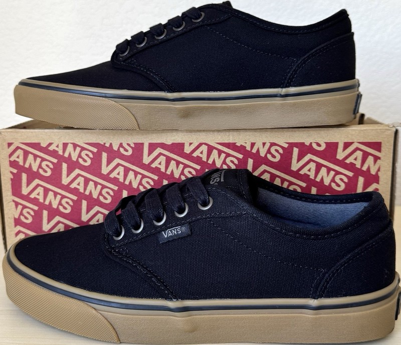 Vans Atwood Black Gum Canvas Sneakers Men’s Size 7 Low Top Skate Shoes EUC gallery