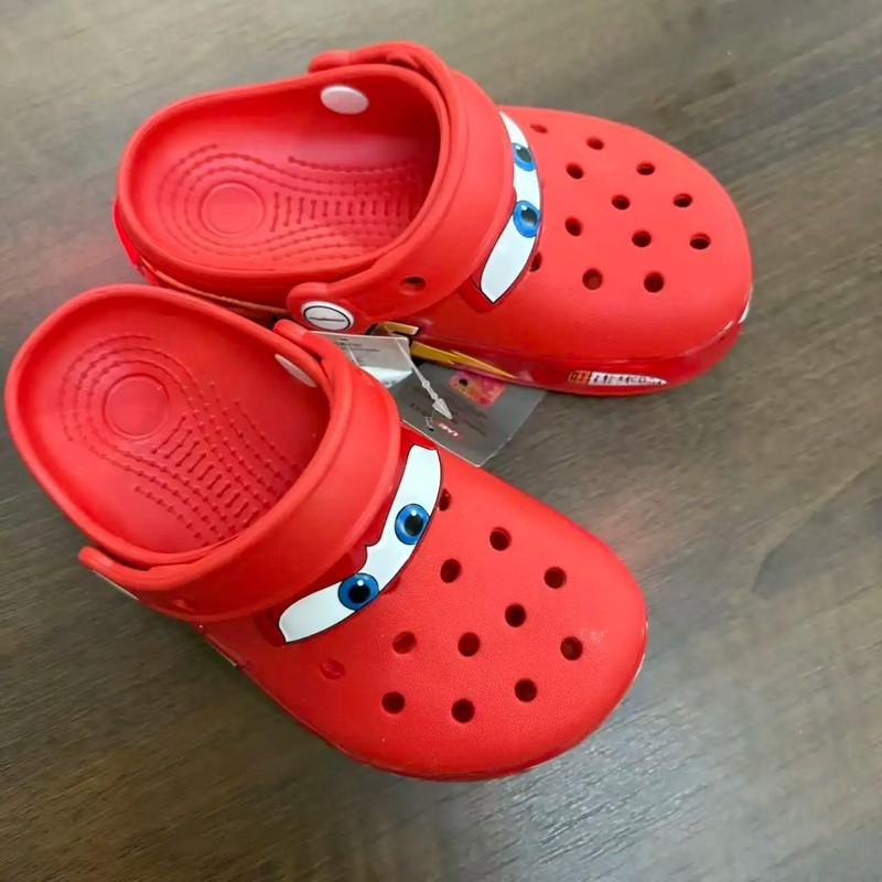 Kids Crocs Lightning McQueen Red Light Up Clogs Slip On Shoes Comfort gallery