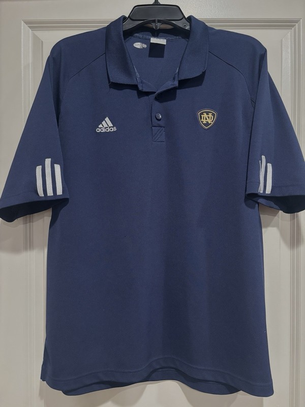 adidas ClimaCool Men’s Blue Solid Polo Shirt L Polyester Lightweight ND Logo