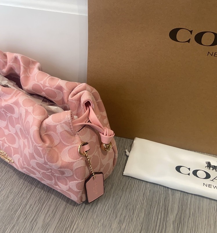 COACH Faye Shoulder Bag Signature Denim Light Pink CER68 IMNH1 Auth New gallery