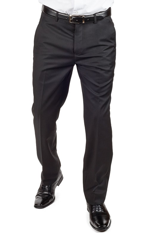 Slim Fit Men Suit Solid Black 2 Button Flat Front Pants Fitted Style By AZAR MAN gallery