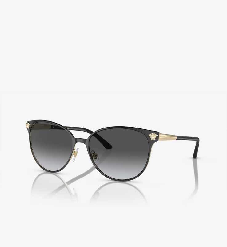 Versace Polarized Women’s Sunglasses, Black Lenses Metal Frame, VE2168 57mm