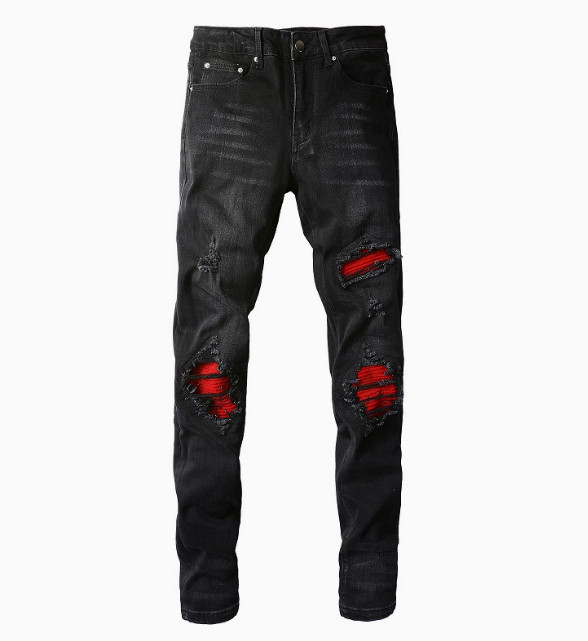 Fashion Occident Men's Ripped Hole Denim Jeans Long Pants Casual Trousers Chic gallery