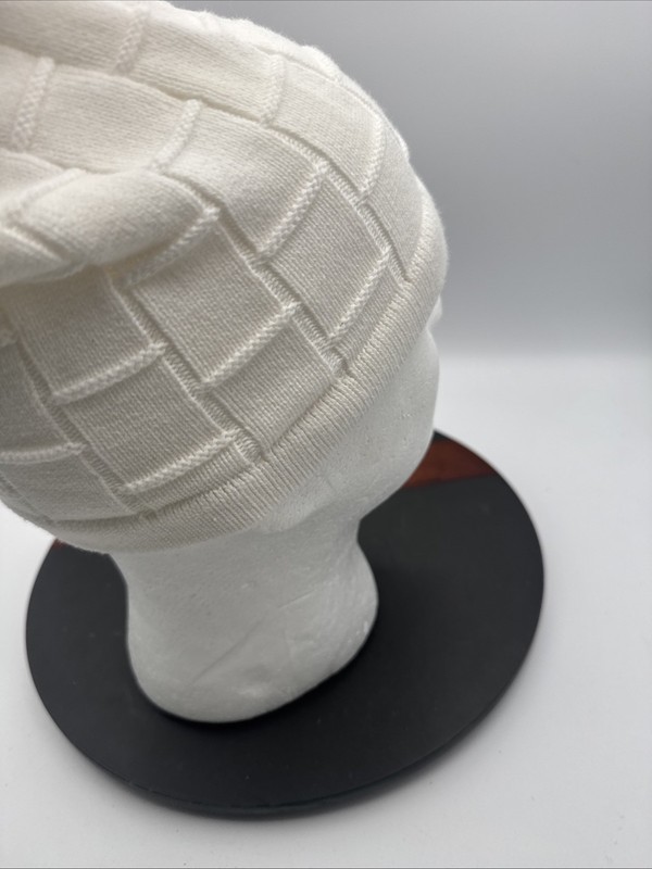 Candid Signature 100% Cotton Skull Cap Kufi Beanie Hats White Knit gallery