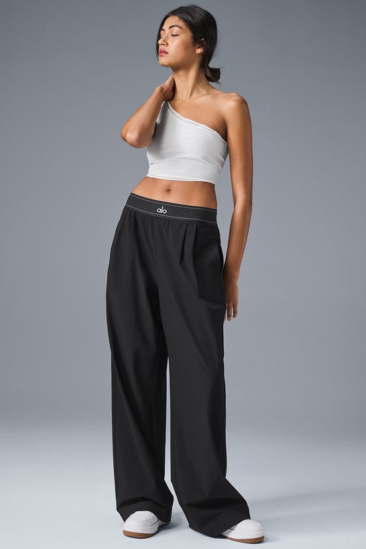 ALO Suit Up Trouser Black Women's Wide Leg Pants Size S M L gallery