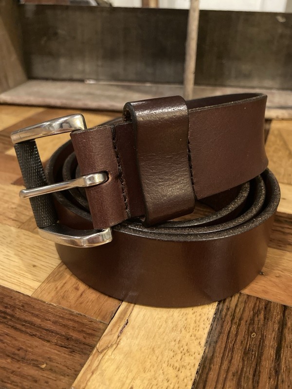 Nordstrom 1901 Belt Brown Dark Leather Size 44 / 112 Made in USA